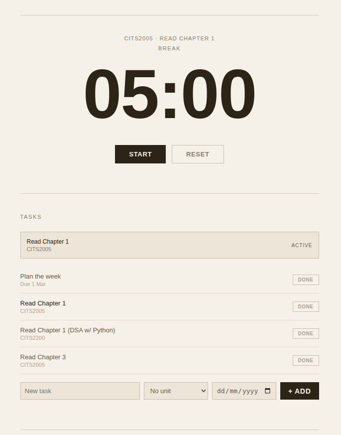Uni-Grind Pomodoro Timer